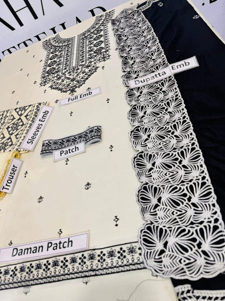 Winter Collection 2025 – Dhanak Heavy Embroidered 3-Piece Unstitched Suit with Cutwork Dupatta