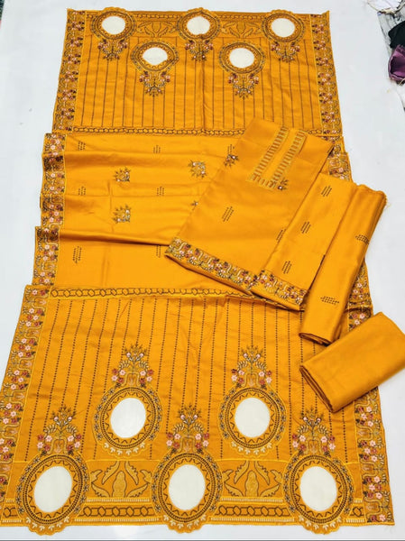 Winter Collection – Premium Dhanak 3-Piece Embroidered Suit with Laser Cutwork Shawl