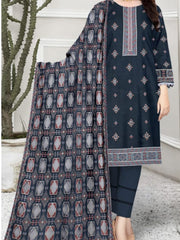 Breeze Winter Collection 2025 – Dhanak Heavy Embroidered 3-Piece Unstitched Suit with Laser Cutwork Embroidered Shawl