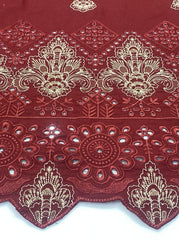 Breeze Winter Collection 2025 – Dhanak Heavy Embroidered 3-Piece Unstitched Suit with Laser Cutwork Embroidered Shawl