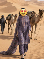 Winter Collection – Premium Dhanak 3-Piece Embroidered Suit with Laser Cutwork Shawl