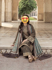 Luxury Embroidered Dhanak 3-Piece Unstitched Suit | Winter Collection 2025