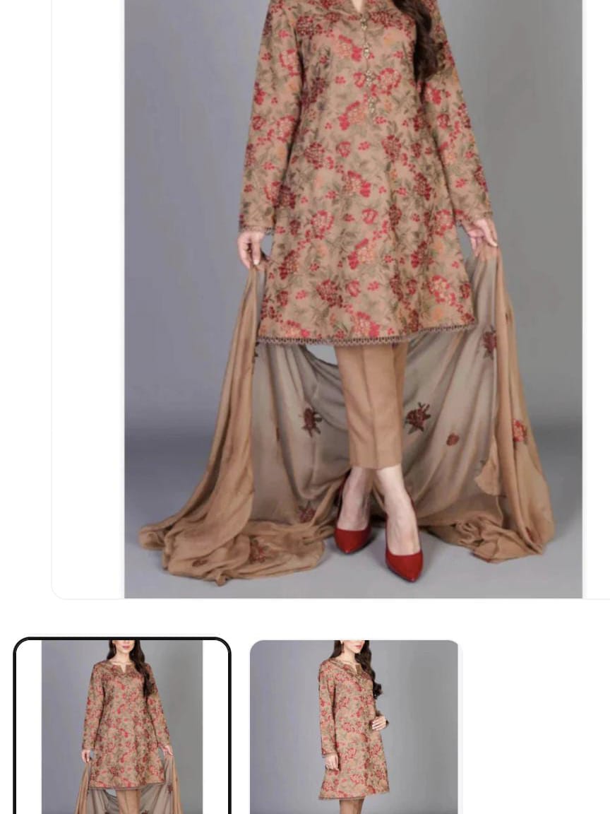 Embroidered Linen 3-Piece Unstitched Suit with Chiffon Embroidered Dupatta | Winter Collection 2025