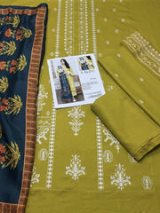 ASLING Winter Collection 2025 – Premium Dhanak Heavy Embroidered 3-Piece Unstitched Suit with Wool Shawl