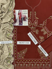 NOOR BY SADIA ASAD – Winter Luxury Collection 2025 | Dhanak Heavy Embroidered 3-Piece Unstitched Suit with Embroidered Shawl