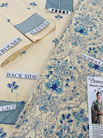 Bareeze Dhanak Hit Code 2025 – Luxury Heavy Embroidered 3-Piece Unstitched Suit with Embroidered Shawl (Copy)