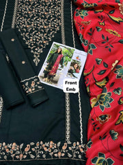 Sapphire Winter Collection 2025 – Dhanak Embroidered 3-Piece Unstitched Suit with Printed Shawl