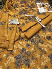 Bareeze Winter Collection 2025 (Vol. 2025) – Premium Linen 68/68 Embroidered 3-Piece Unstitched Suit with Embroidered Bamber Chiffon Dupatta