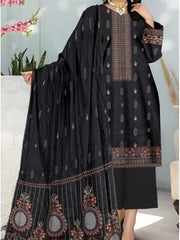 Winter Collection – Premium Dhanak 3-Piece Embroidered Suit with Laser Cutwork Shawl