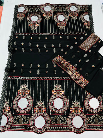 Winter Collection – Premium Dhanak 3-Piece Embroidered Suit with Laser Cutwork Shawl