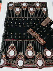 Winter Collection – Premium Dhanak 3-Piece Embroidered Suit with Laser Cutwork Shawl