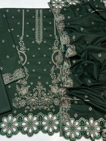 Breeze Winter Collection – Premium Dhanak 3-Piece Embroidered Suit (Ready-to-Wear Shawl)
