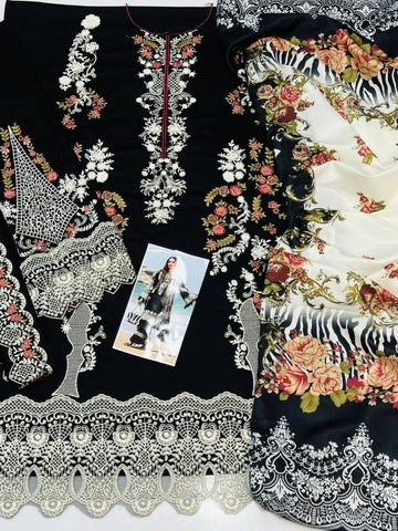 Elaf Winter Collection – Premium Dhanak 3-Piece Embroidered Suit with Wool Printed Shawl