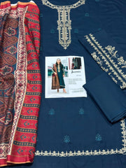 Jazmin – CF-2453 | Signature Dhanak Embroidered 3-Piece Unstitched Suit