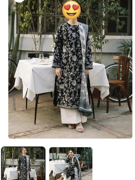 Zara Shahjahan – Linen Embroidered 3-Piece Unstitched Suit | Winter Collection 2025