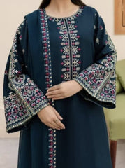 Embroidered Dhanak 3-Piece Unstitched Suit with Heavy Embroidered Shawl | Winter Collection 2025