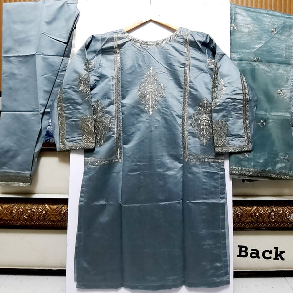 KHAADI LAWN (STITCHED), BLUISH GREY COLOUR (Standard Medium Size)