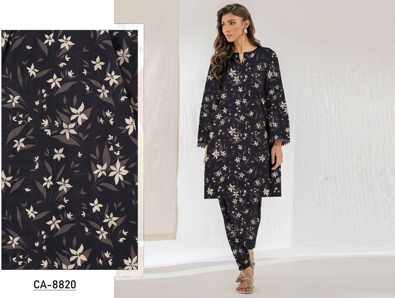 DEEP BLACK COLOR PREMIUM LAWN - 2PC